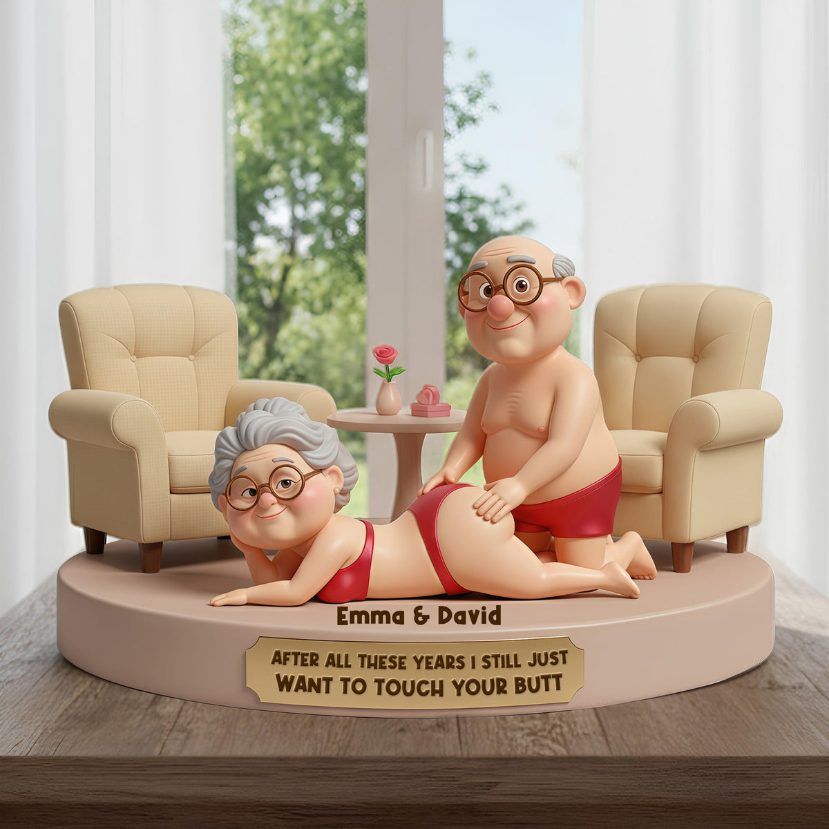 Funny Old Couple Acrylic Plaque - Personalized Gifts For Couples 09OHLU281125-Homacus