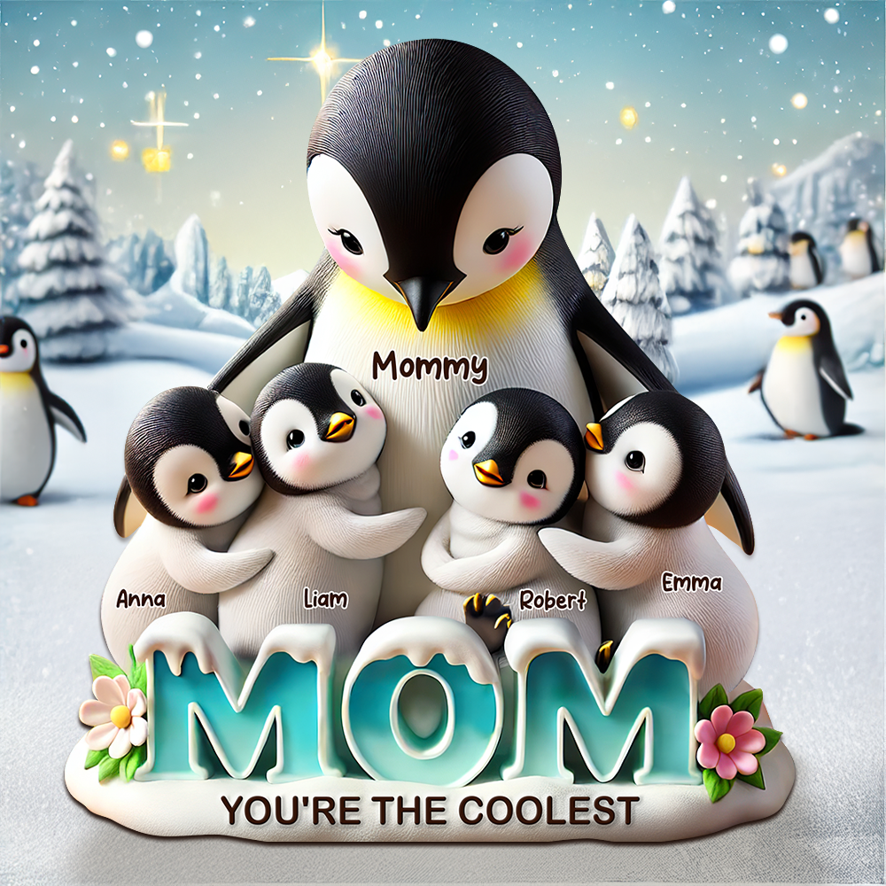 Penguin Plaque - Personalized Gifts For Mom 02hupu180425-Homacus