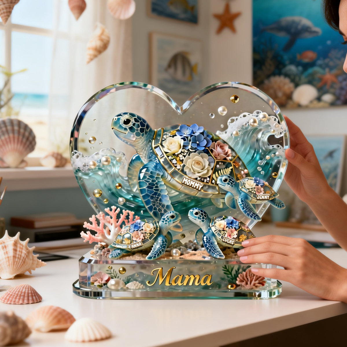 Best Turtle Mom Ever Acrylic Plaque - Personalized Gifts For Mom 05NATN270226-Homacus