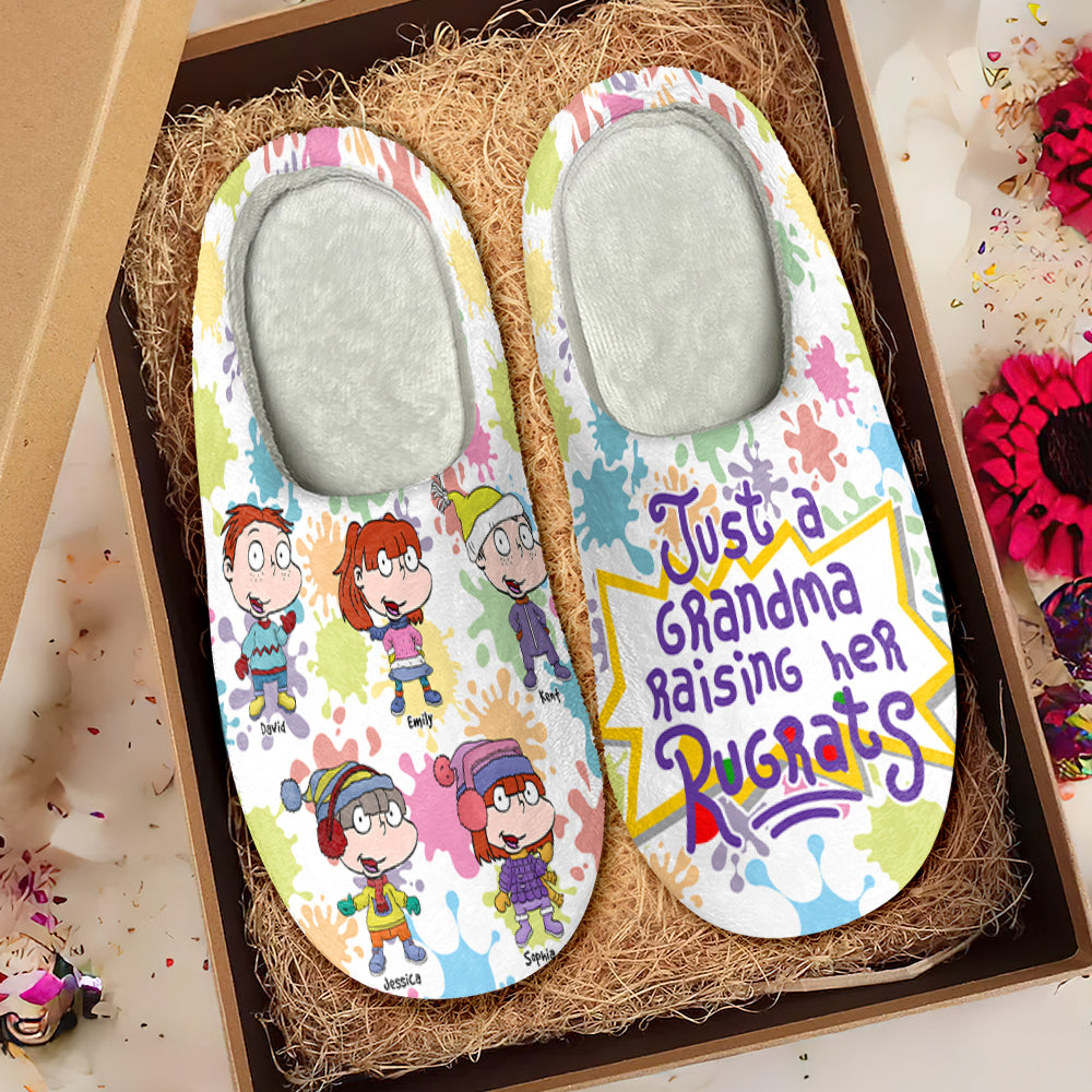 Personalized Gifts For Grandma Home Slippers Cartoon Characters 06TGQN071124HG-Homacus