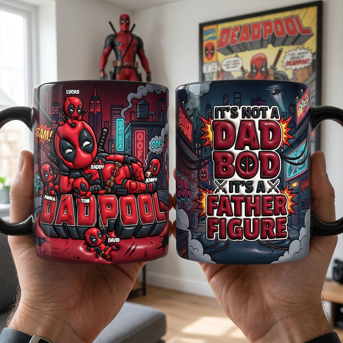 Hero Dad Bod Accent Mug - Personalized Gifts For Dad 02NATN060526-Homacus