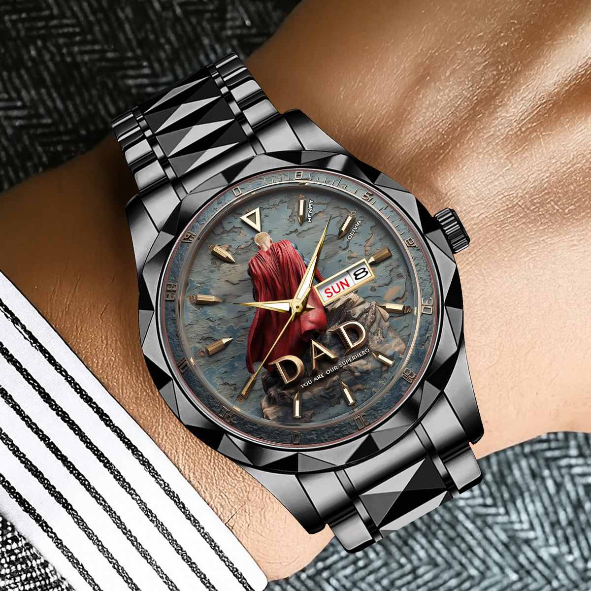 Proud Grandpa Men's Watch Personalized Gifts for Dad 03TGDT290725-Homacus