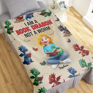 Book Dragon Blanket - Personalized Gifts For Book Lovers 01naqn181225-Homacus