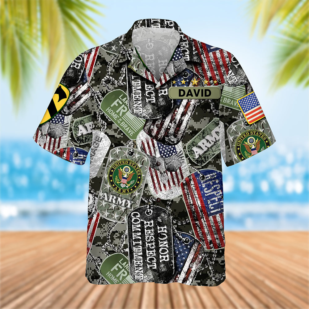 Proud Military Hawaiian Shirt - Personalized Military Logo Gifts For Veteran 04HUQN170625-Homacus