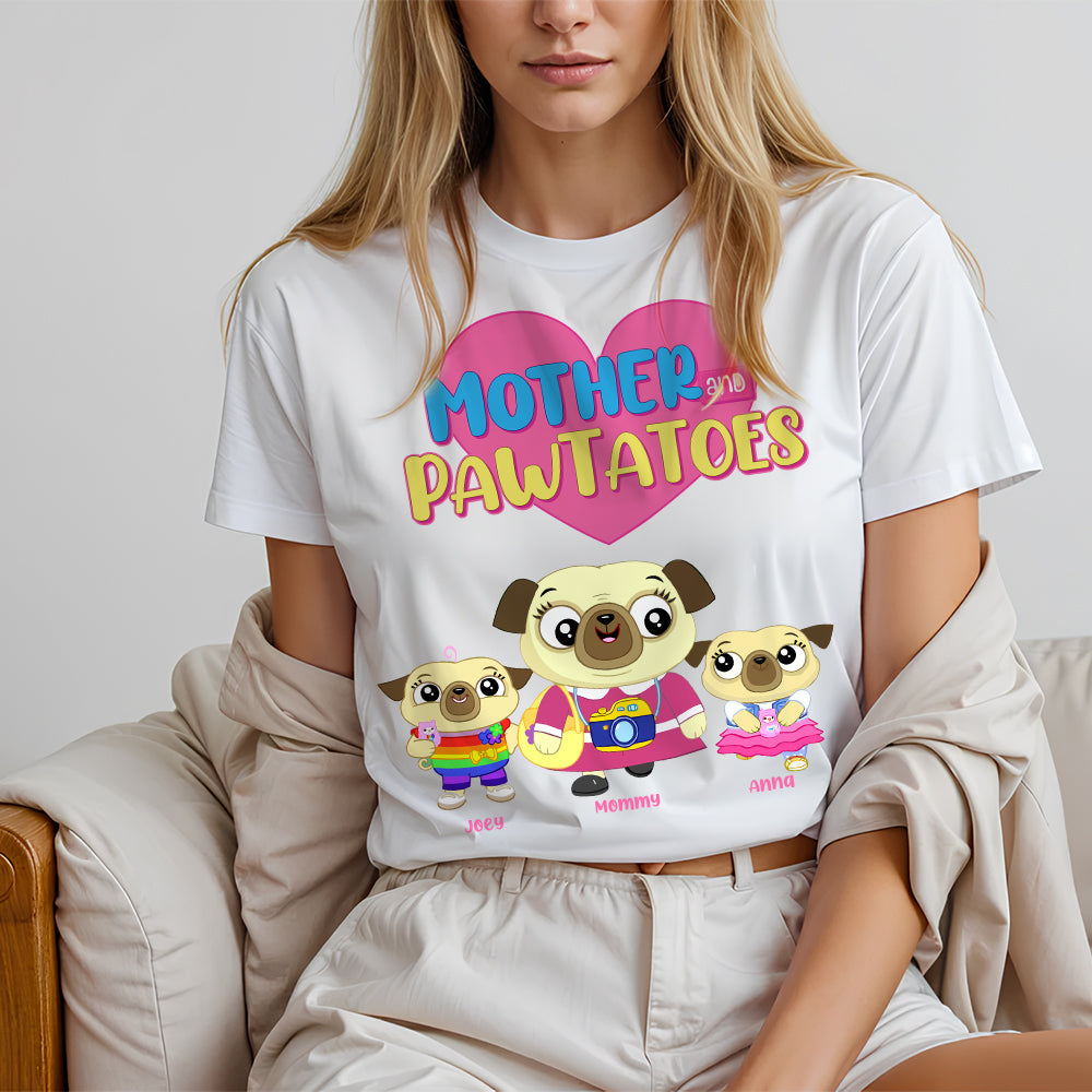 Personalized Gift For Mom Shirt, Mother & Pawtatoes Mother's Day 03OHLU130325-Homacus