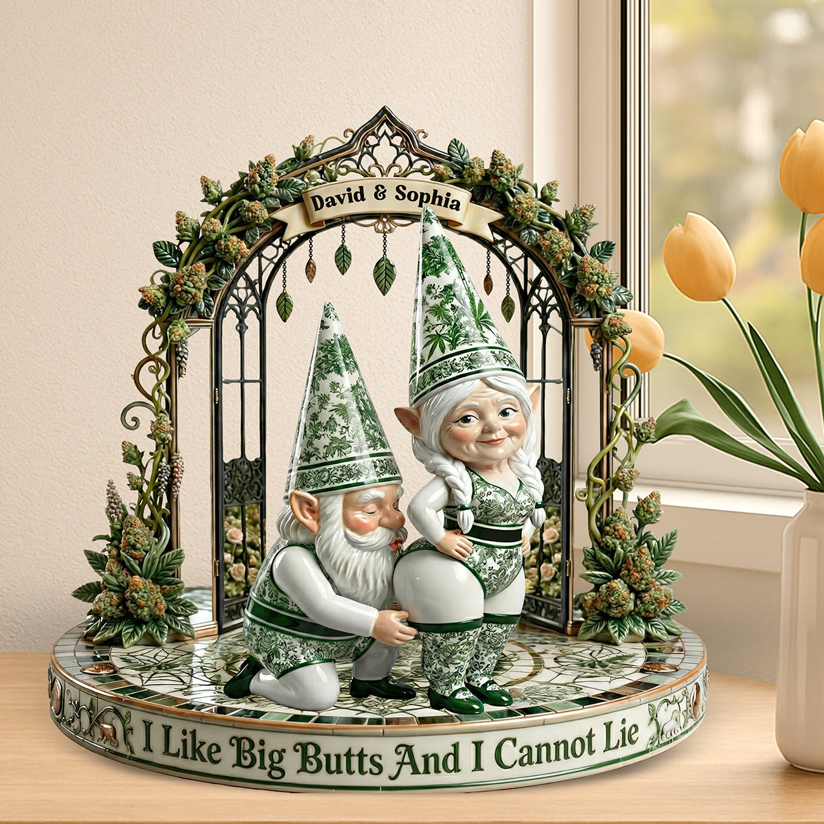 Funny Gnome Couple Acrylic Plaque - Personalized Gifts For Couple Plaque 04TGQN240126-Homacus