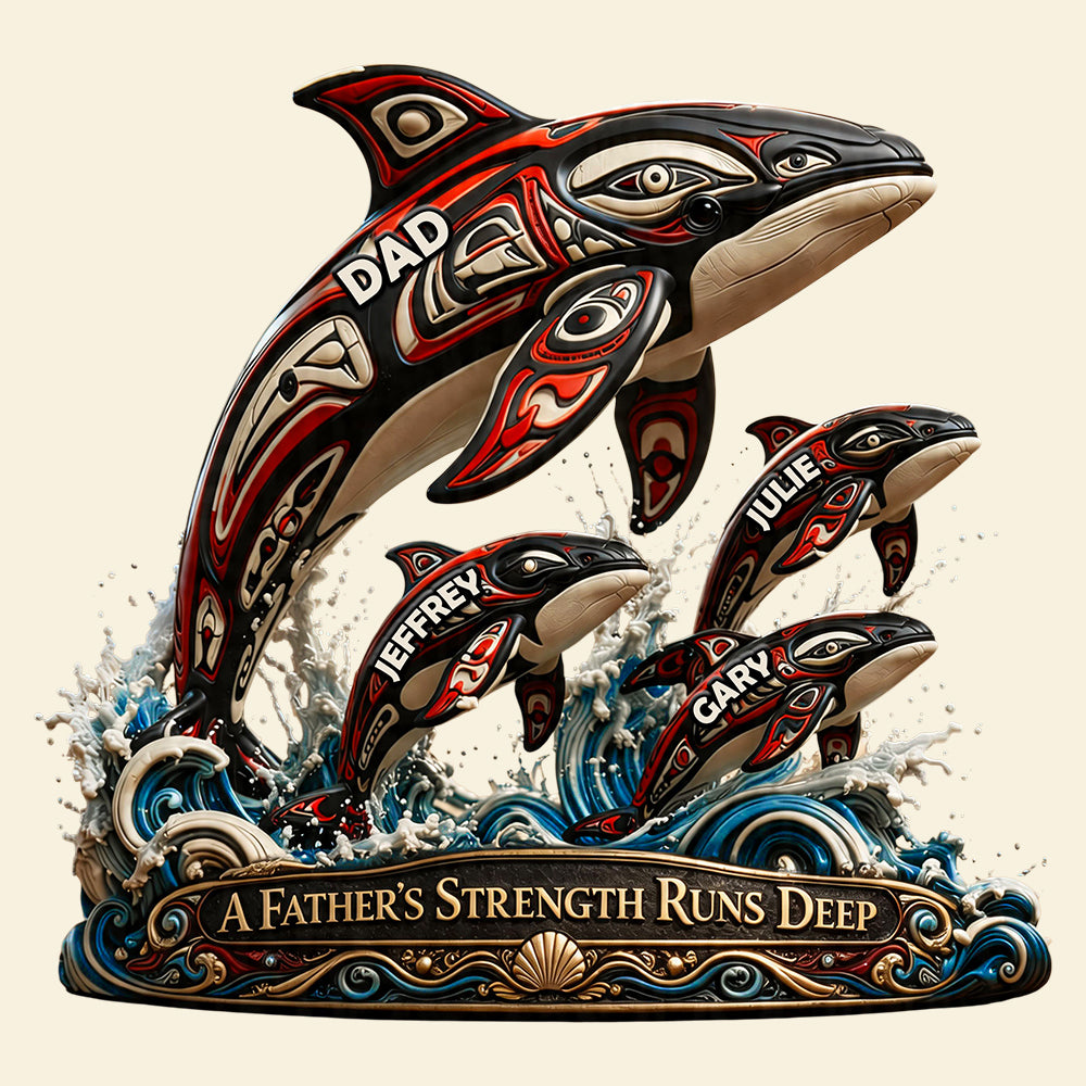 Dolphin Dad Indigenous Acrylic Plaque - Personalized Gifts For Dad 02TODT180426-Homacus