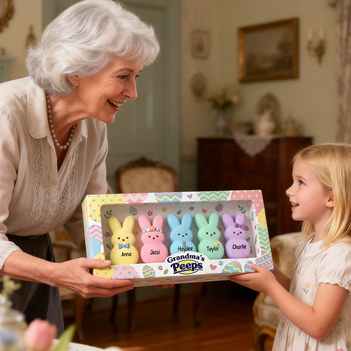 Easter Day Bunny Acrylic Plaque - Personalized Gifts For Grandma Plaque 01NALU290126-Homacus