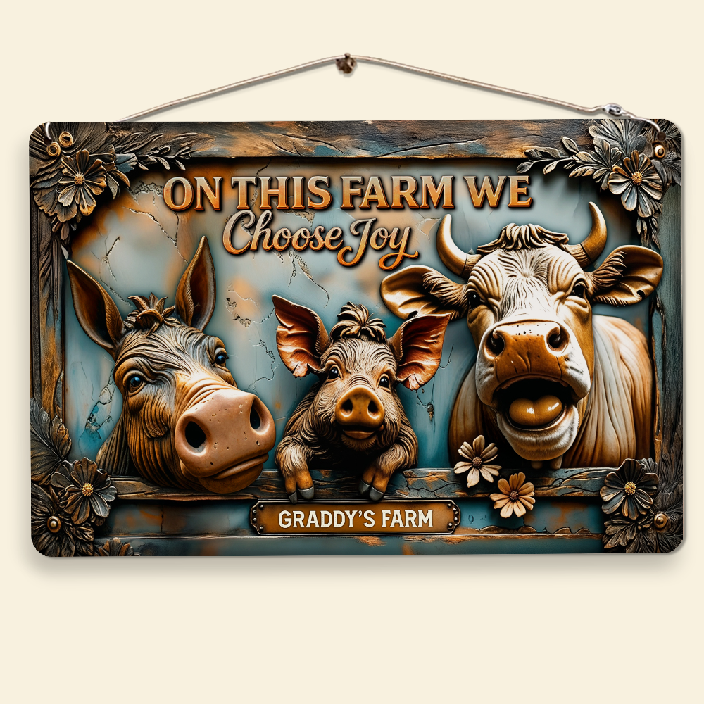 Fun Farm Animals Metal Sign - Personalized Gifts For Farmer 02qhpu200525-Homacus