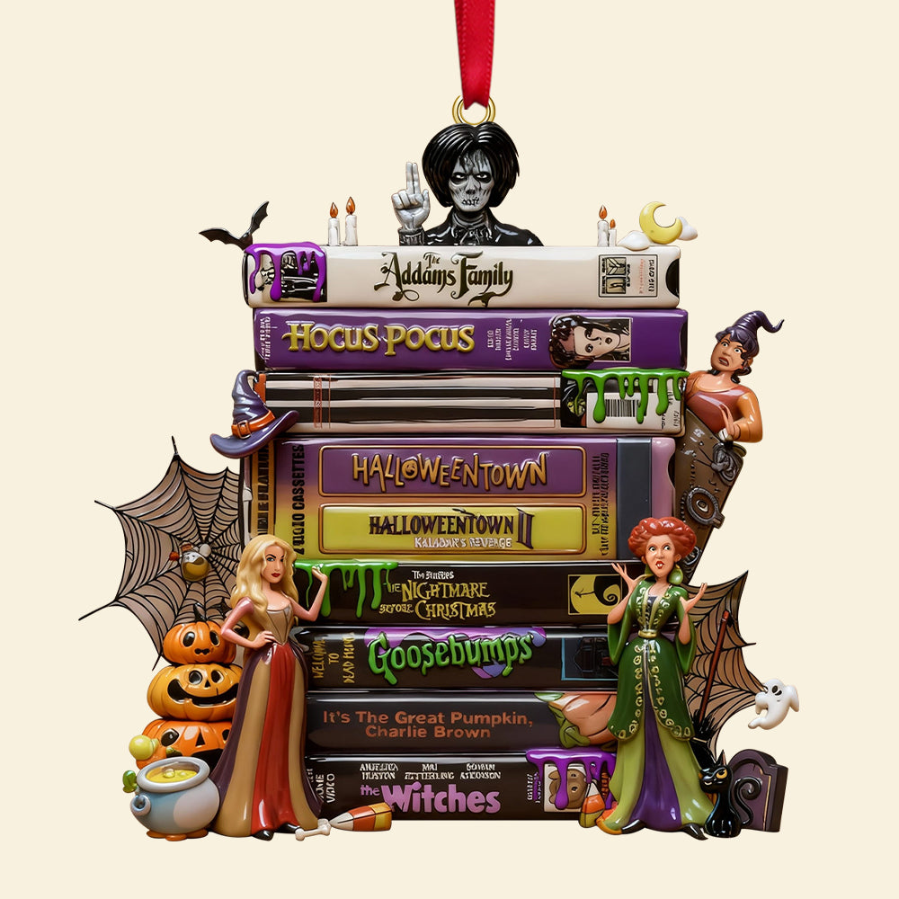 Horror Witch Tape Stack Ornament, Personalized Gifts For Horror Fans 03qhtn161025-Homacus