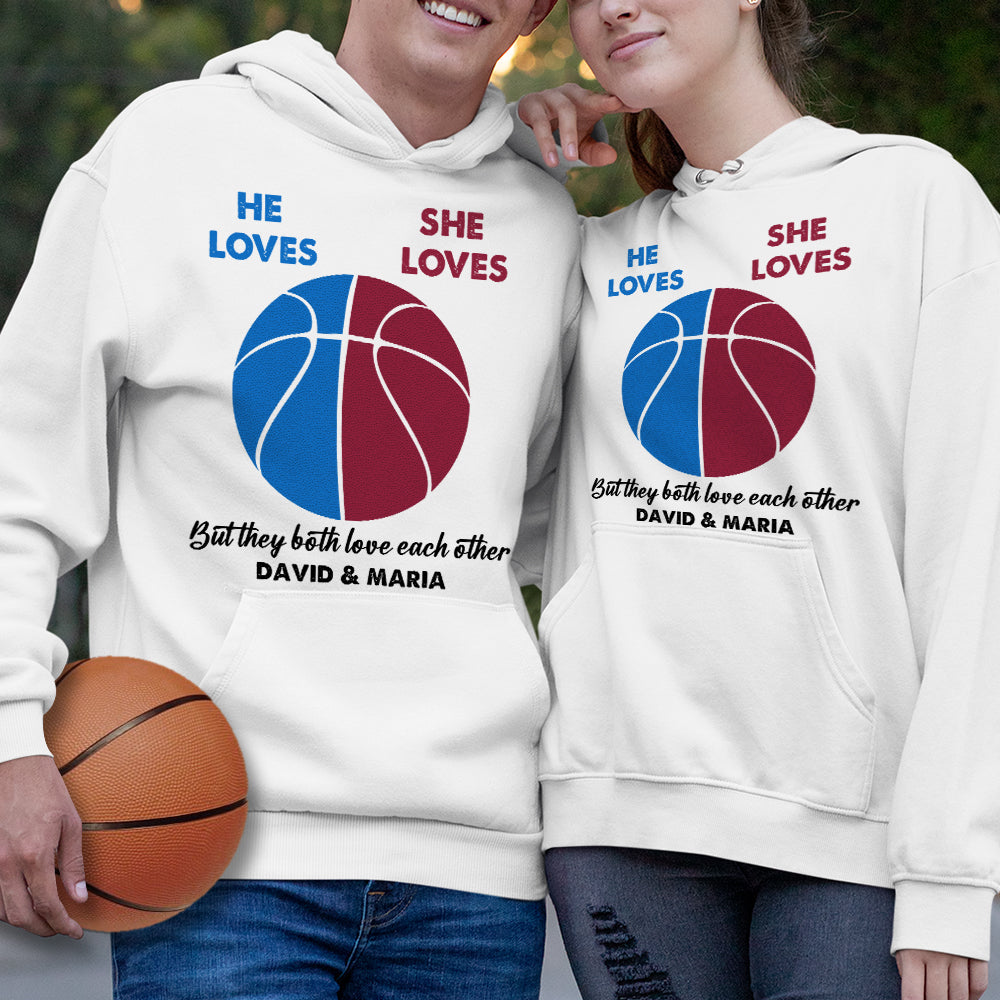 Personalized Gifts For Basketball Couple Shirt He Loves She Loves 07HULH310123-Homacus