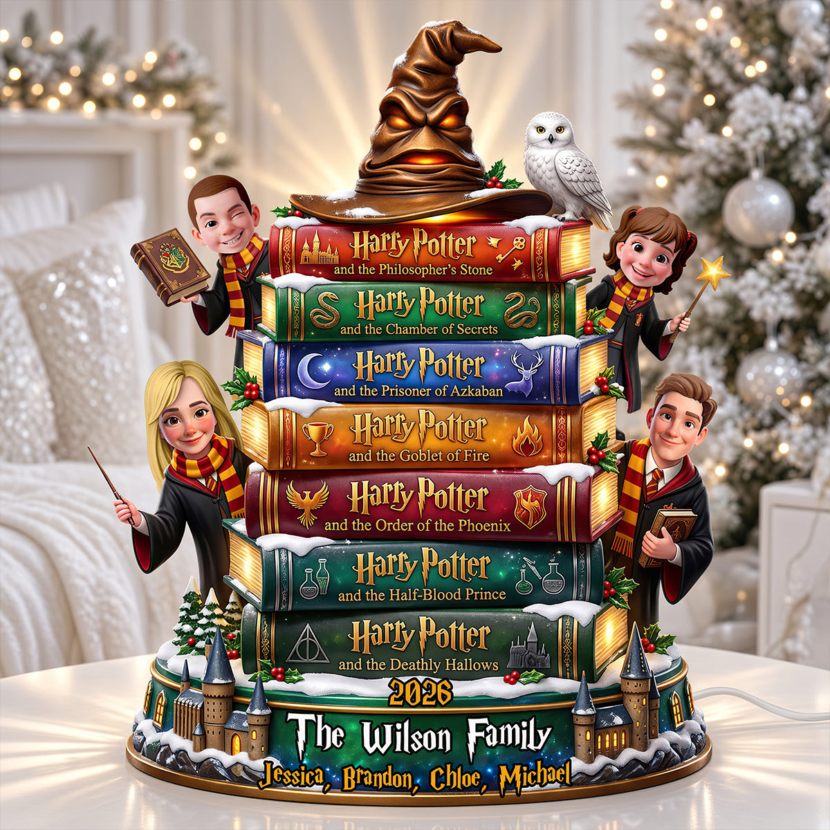 Bookstack Family Light Box - Personalized Gifts For Christmas Family Acrylic Light Box 04TYDT211026-Homacus