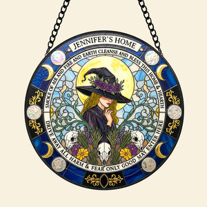 Blessings Witch House Stained Glass Suncatcher, Personalized Gifts For Witch Lovers 01qhtn080825-Homacus