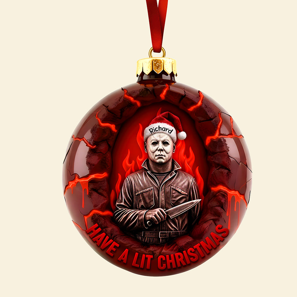 Horror Fire Christmas Ornament, Personalized Gifts For Horror Fans 03qhqn091025-Homacus