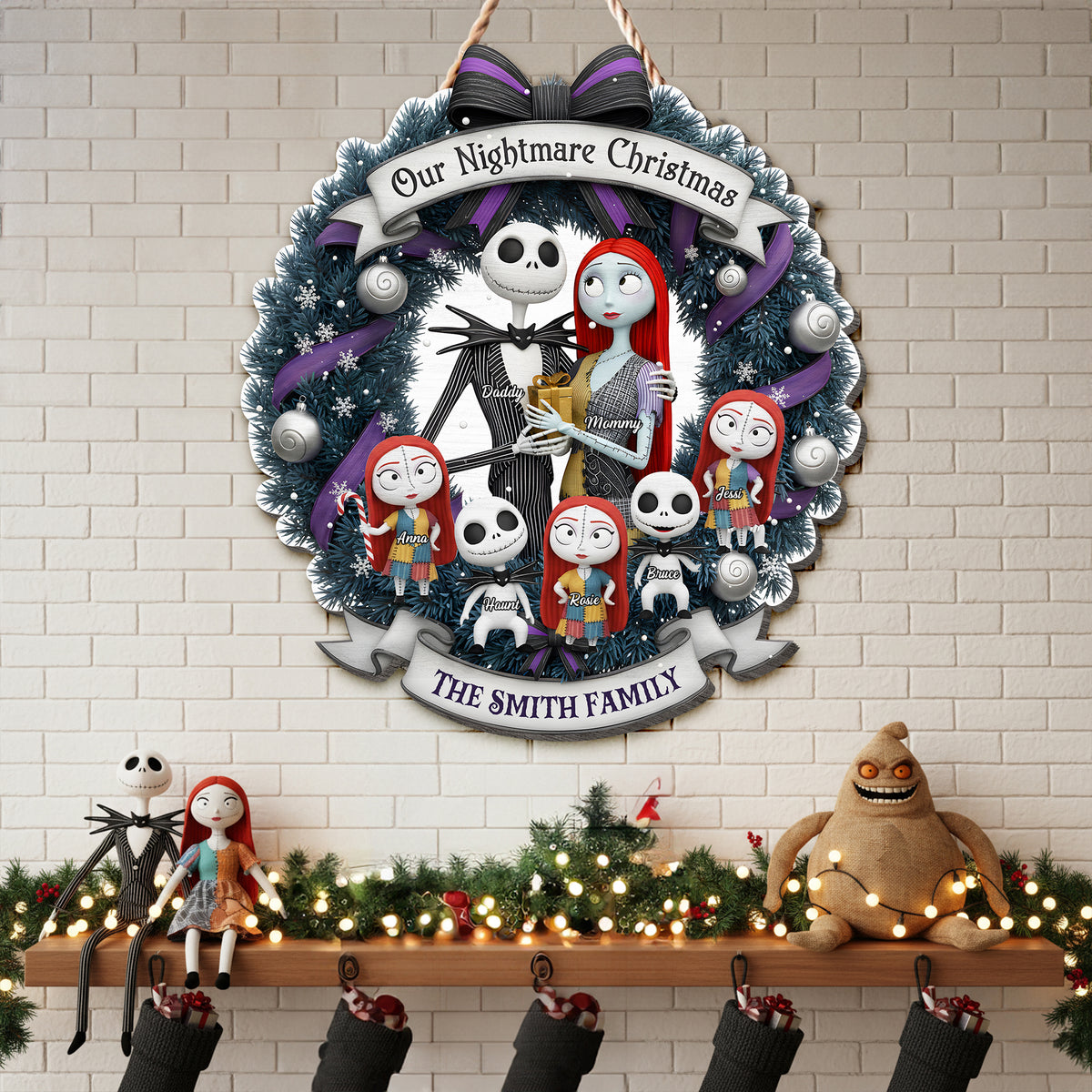 Spooky Family Wood Sign - Personalized Gifts For Family 01HYLU131025-Homacus