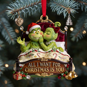 Mischievous Kiss Acrylic Ornament - Personalized Christmas Gifts For Couples 02pglu050826-Homacus