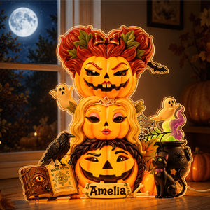 Pumpkin Friends Acrylic Light Box Personalized Halloween Gifts 08HUDT300726-Homacus
