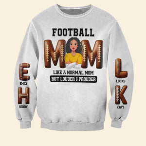 Personalized Gifts For American Football-loving Mom Shirt 04xqtn180225hg Football Mom - Like A Normal Mom But Louder And Prouder-Homacus