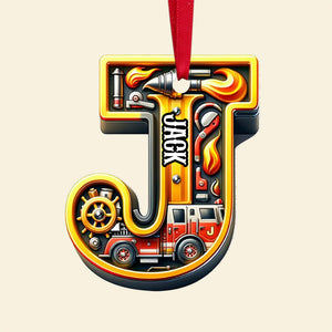 Custom Alphabet Letter Gifts For Fire Truck Lover Christmas Ornament 02xqtn241024-Homacus