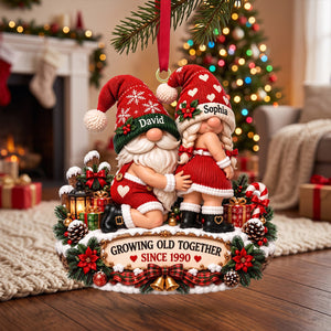 Cheeky Old Couple Ornament - Personalized Christmas Gift For Couples 02NATN260926-Homacus