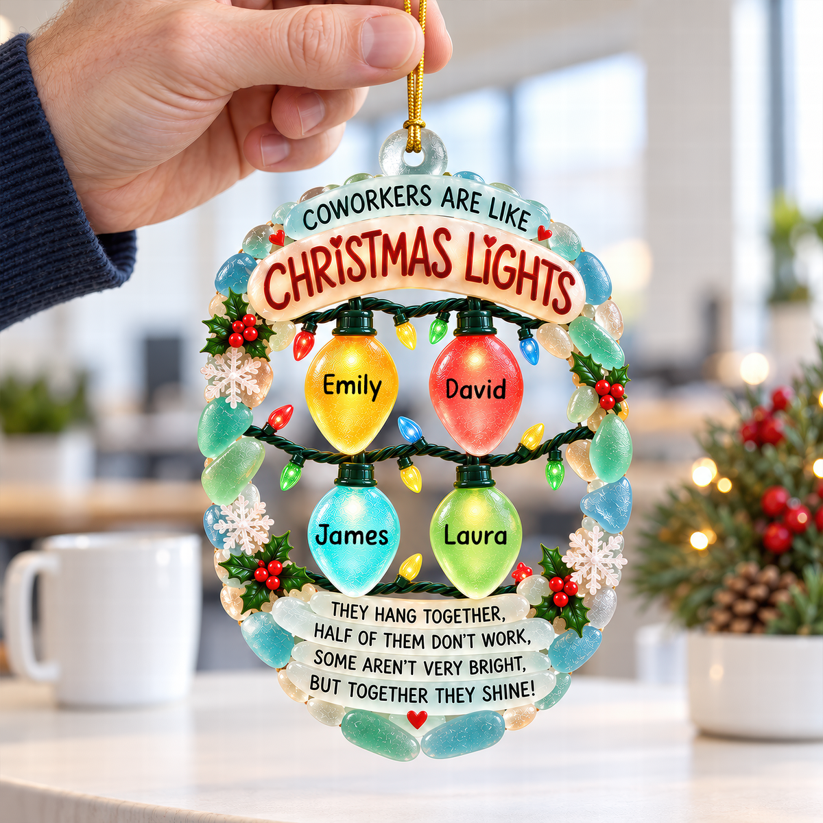 Coworker Christmas Light Ornament - Personalized Gifts For Coworker 04naqn091026-Homacus