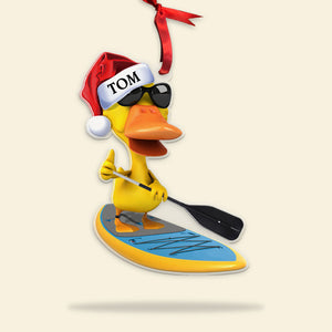 Paddle Boarding Duck, Christmas Gift-Personalized Acrylic Ornament-Homacus