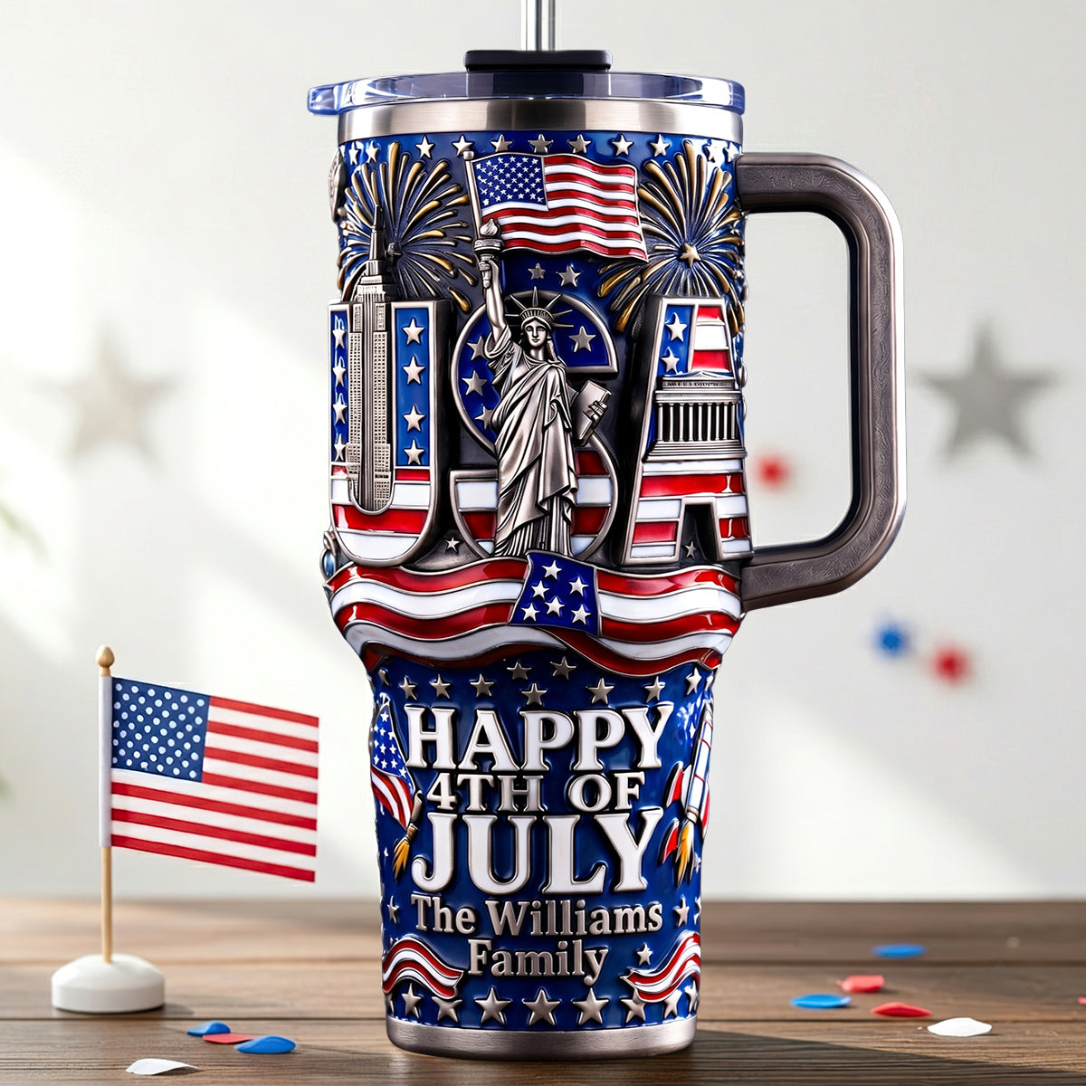 USA Happy 4th July Tumbler - Personalized Gifts For Family 05padt100626-Homacus