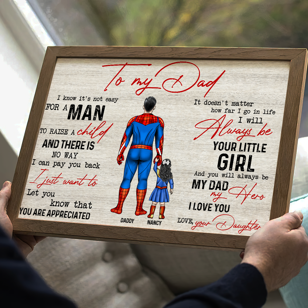Personalized Gifts For Dad Canvas Print Be My Hero To My Dad 2nalh240522-Homacus