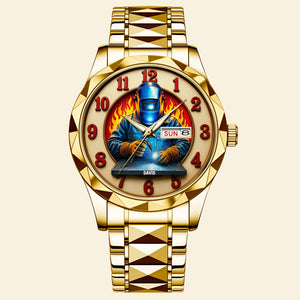 Personalized Christmas Gifts For Welder Stainless Steel Men's Watch 01hutn250725-Homacus
