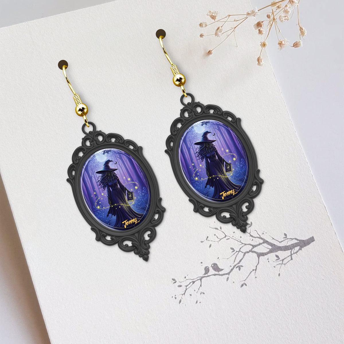 Mystic Witch Moon Earrings - Personalized Gifts For Witch Lovers 01PGTN110725-Homacus