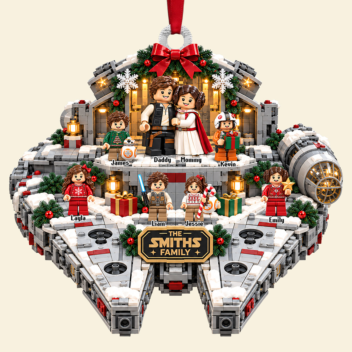 Lovely Legend Family Exploring The Interstellar Acrylic Ornament - Personalized Christmas Gifts For Family 03hata070926