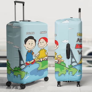 Personalized Gifts For Couple Luggage Cover Holding Hand Cartoon Couple 02XQLU261224HH-Homacus