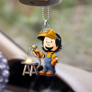 Personalized Gifts For Welder Car Ornament Cartoon Character 04OHPU171224-Homacus