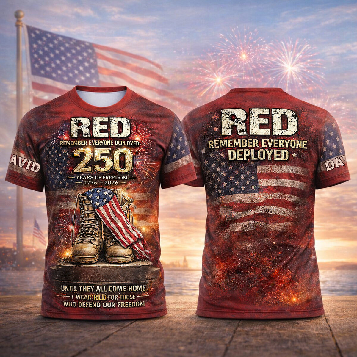 250 Years of Freedom Anniversary 3D Shirt - Personalized Gift For Patriots 03HULU270226-Homacus