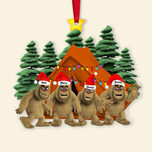 Bigfoot Family Camping, Personalized Camp Ornament, Gifts For Family-Homacus