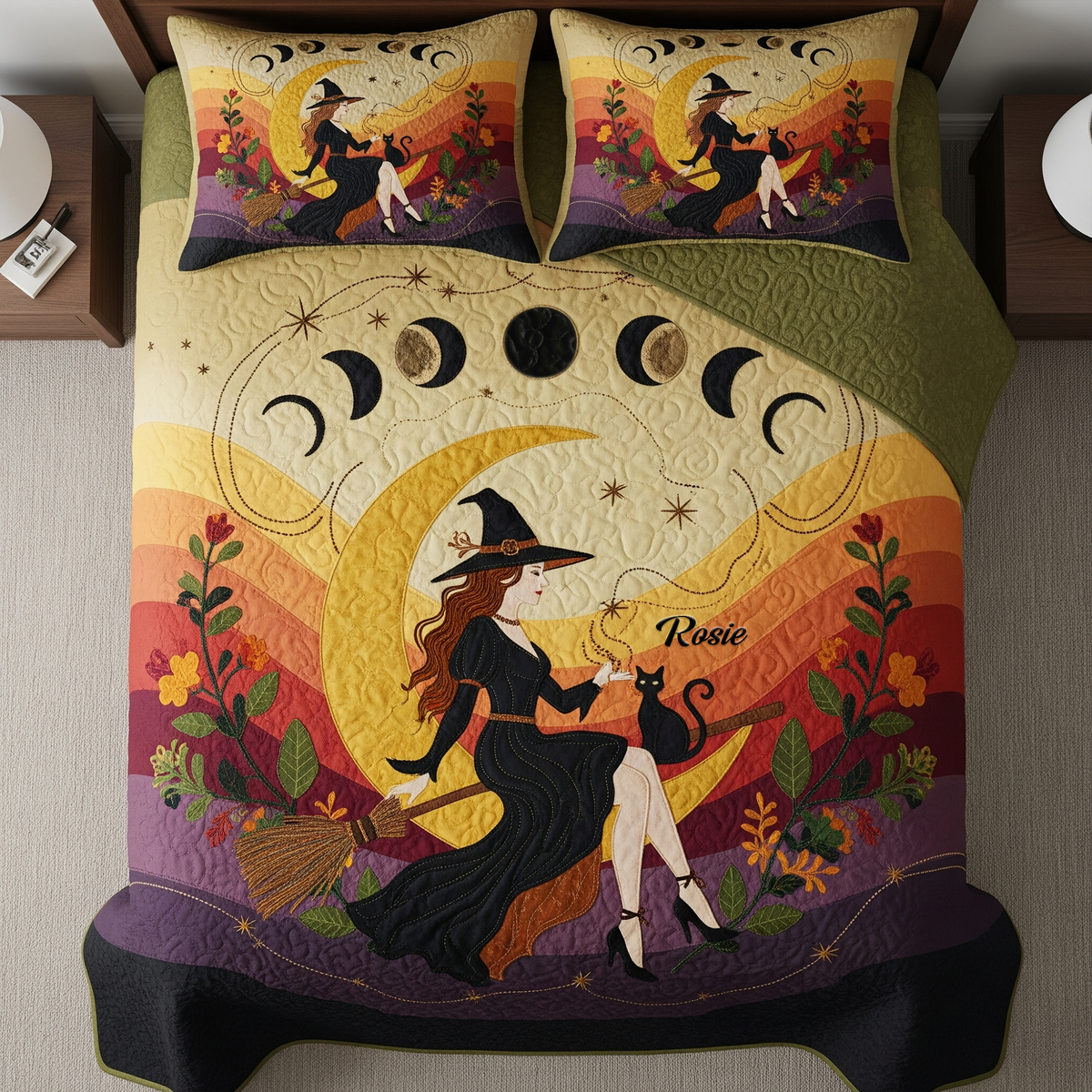 Mabon Witch Autumn Moon Quilt Bed Set - Personalized Gifts For Wiccan 02QHLU290725-Homacus