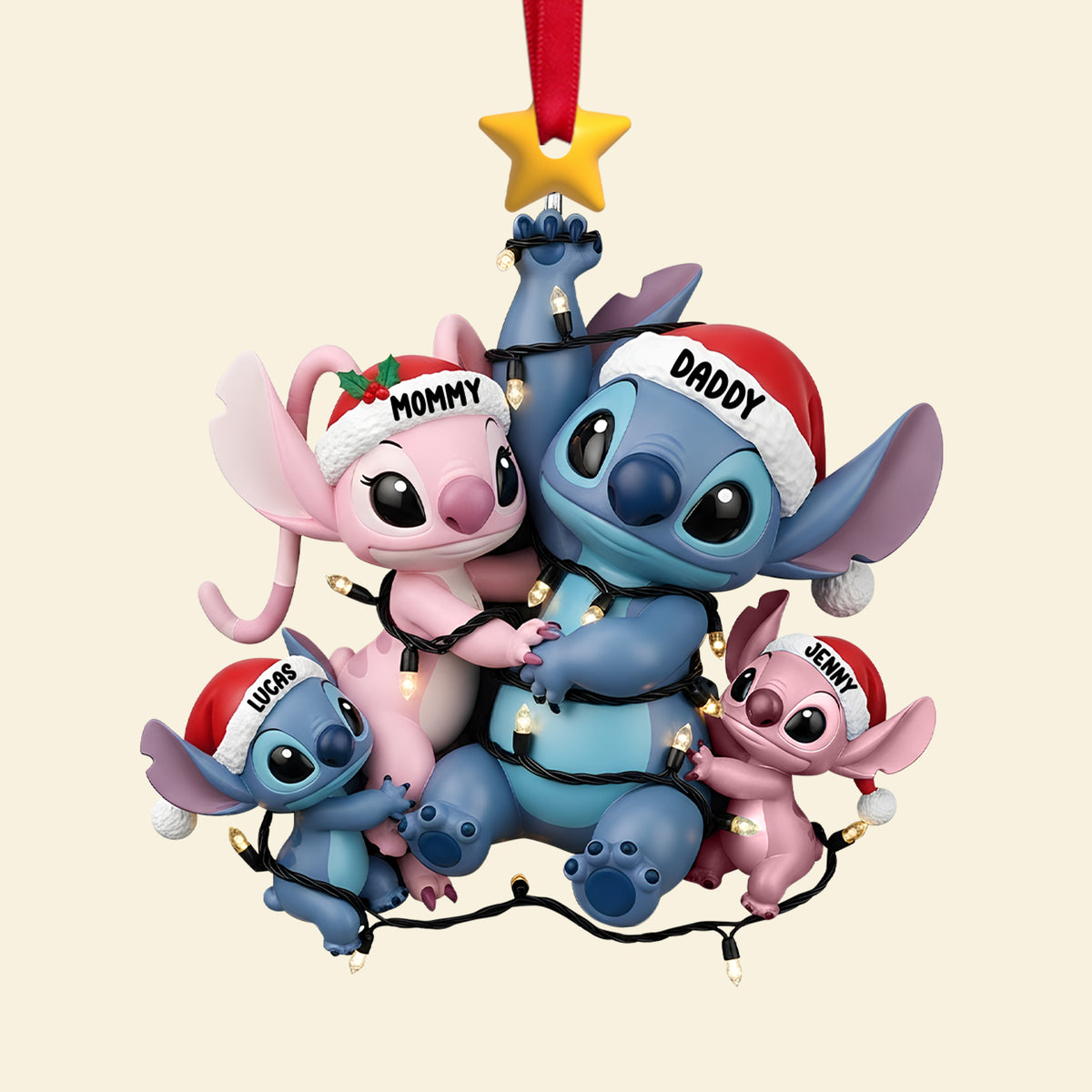 Fun Mischievous Alien Family Christmas Ornament Personalized Gifts For Family 01qhtn170925-Homacus