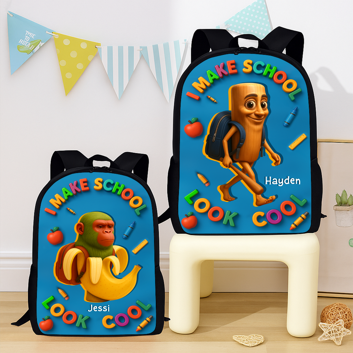 Mindbot Characters Luxury Backpack - Personalized Gifts For Kids School Bag 01TOLU020825-Homacus