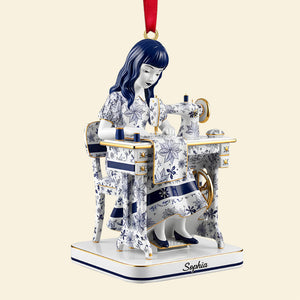 Toile De Jouy Sewing Girl Christmas Ornament Personalized Gifts For Sewing Lovers 05ohtn071125-Homacus