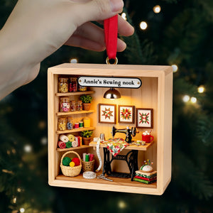 Cozy Sewing Nook Acrylic Ornament - Personalized Gift For Sewing Lovers 09PGLU281025-Homacus