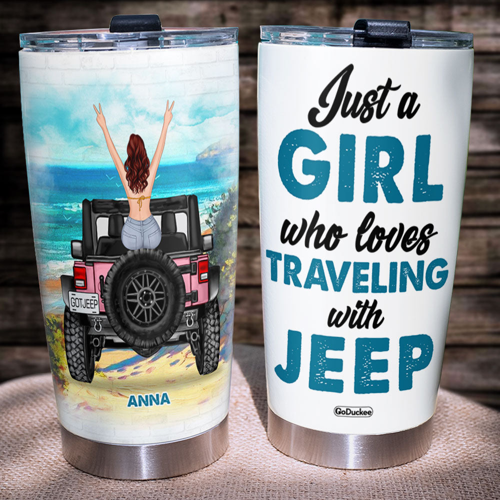 Personalized Gifts For Her Tumbler Just A Girl Who Loves Traveling-Homacus