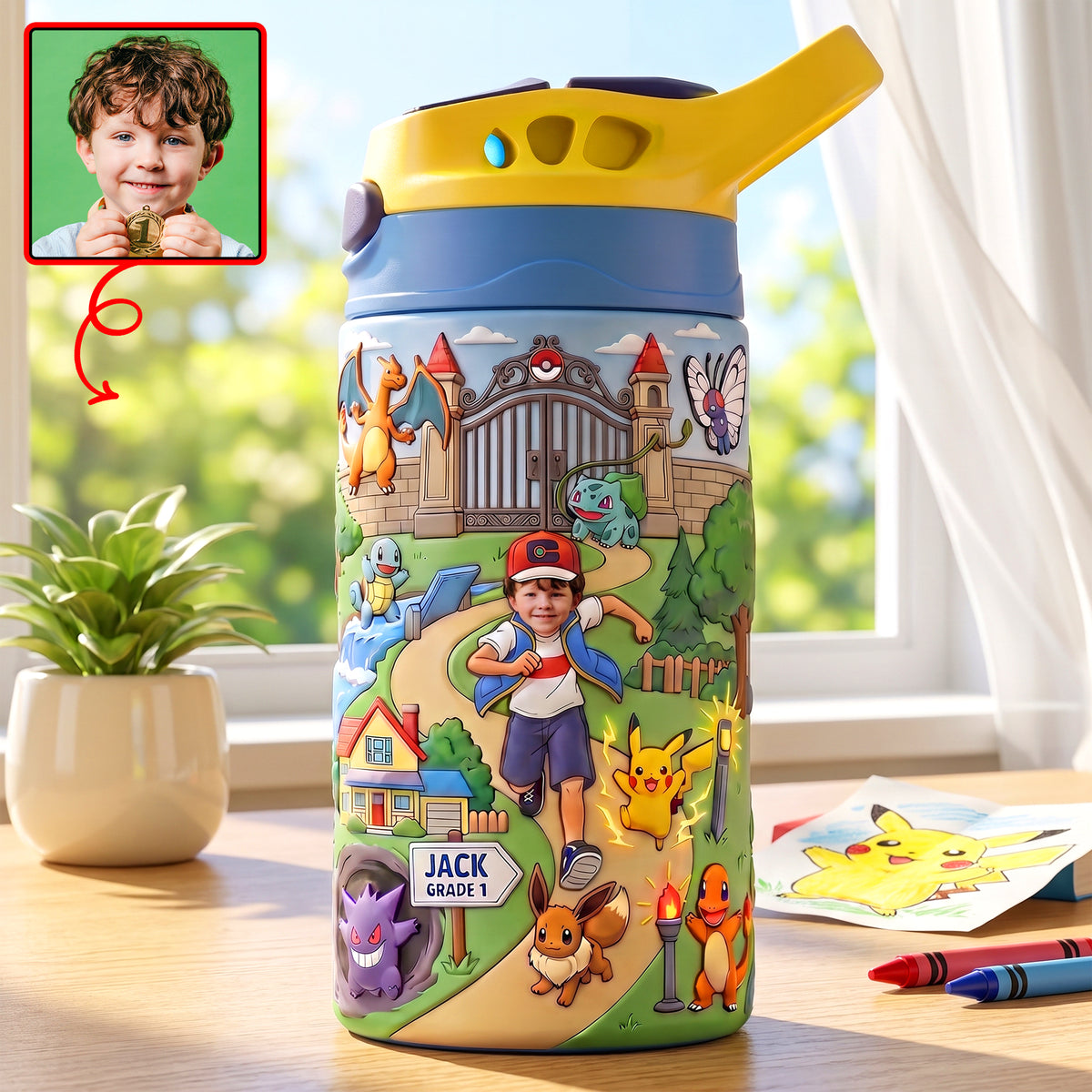 Cute Creature Kid Tumbler - Personalized Custom Photo Gift For Kids 03HAQN280726-Homacus