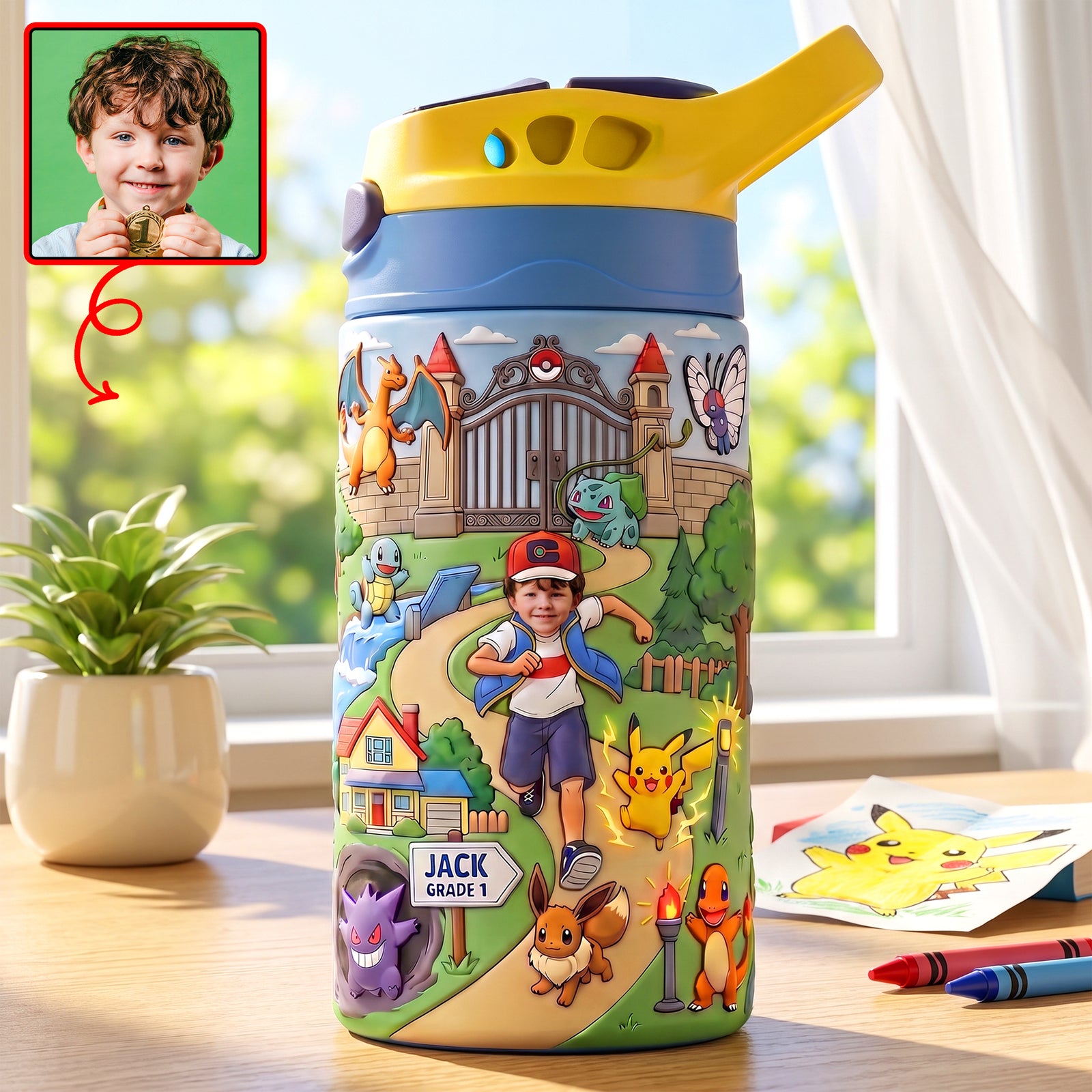 Cute Creature Kid Tumbler - Personalized Custom Photo Gift For Kids 03HAQN280726-Homacus
