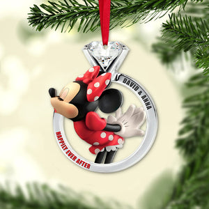 Personalized Gifts For Couple Matching Ornament Kissing Mouses in Christmas Rings-Homacus