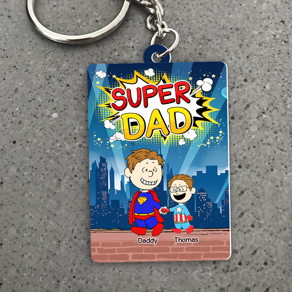 Personalized Gifts For Dad Keychain 04topu200325pa Super Dad-Homacus