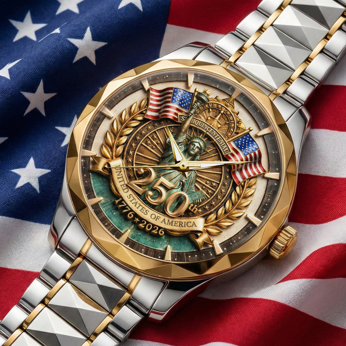 250th Anniversary Stainless Steel Men's Watch 03PAQN300126-Homacus