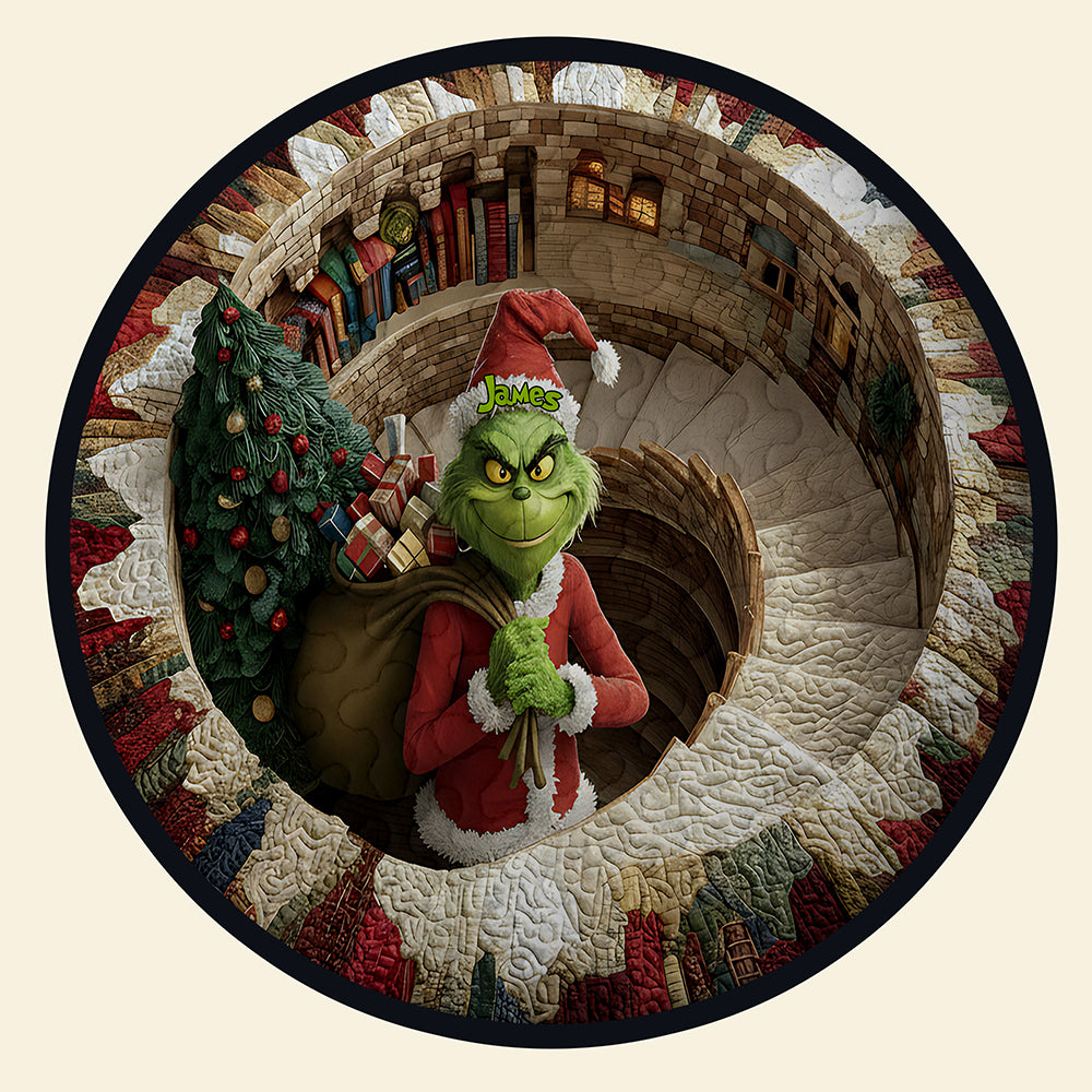 Personalized Gifts For Christmas, Green Monster Quilted Round Mat 05pgta291025-Homacus