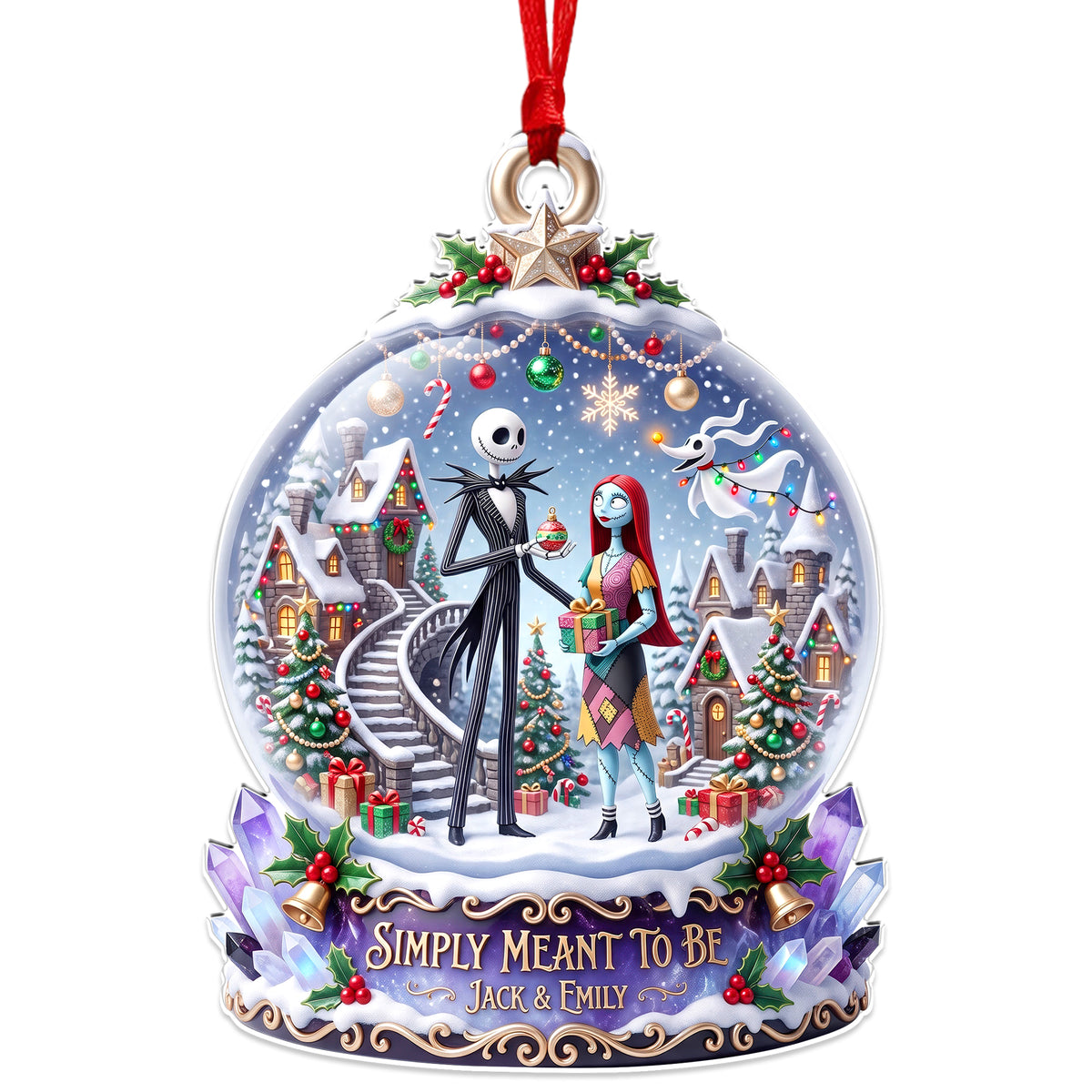 Spooky In Love Acrylic Ornament - Personalized Christmas Gifts For Couples 05haqn110826