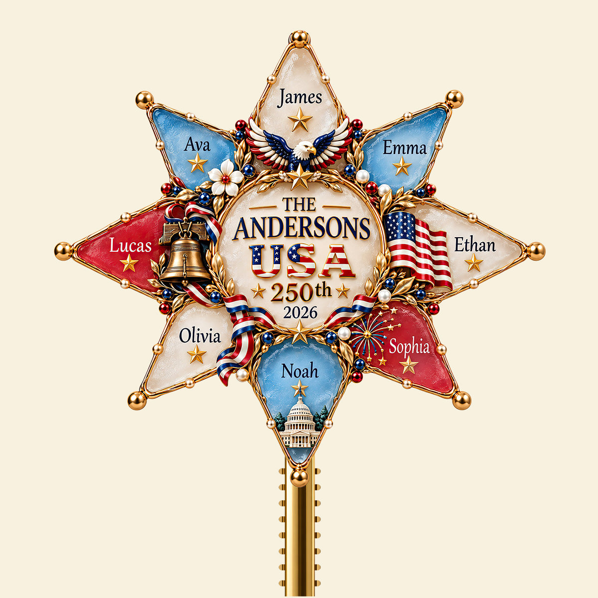Patriot Family Tree Topper - Personalized Christmas Gifts For Family 04hudt071026-Homacus