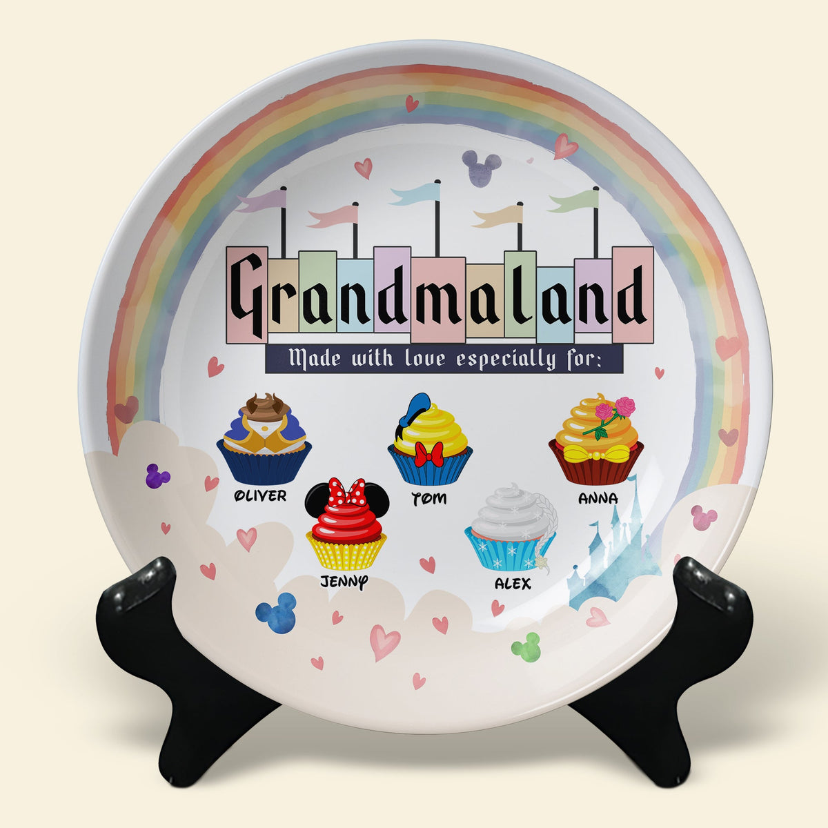 Personalized Gifts For Mom Ceramic Plate For Kitchen Decor, Cute & Magical Cupcakes 04qhtn260325qnpa-Homacus
